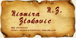 Miomira Zloković vizit kartica